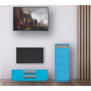 Wohnwand Set TV-Lowboard HiFi-Kommode 2 teilig