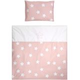 Lorelli Baby-Bettwäsche 7-teiliges Set First Dreams Decke Kissen Laken Himmel rosa Sterne