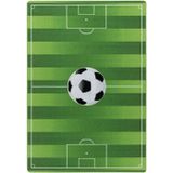 Kinderteppich Fußball, Fußballfeld mit Flaggen Motiv, Höhe 9 mm Ökotex Standard