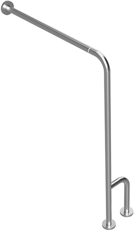 Brillantbad BELP Stützgriff Rechts steckbar mit Abdeckung Edelstahl gebürstet 840x230x866 mm, 120 kg Traglast für Bad & WC >> zum Bohren