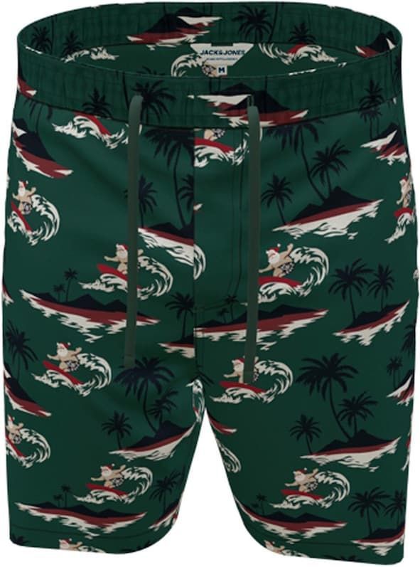 Jack & Jones Shorts Kurze Hose JPSTJEFF JJJOGGER SHORTS XMAS AKM mit Tunnelzug und Print-Motiv