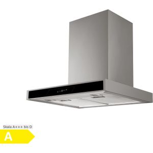 PKM 8060G Z 60cm Kamin-Dunstabzugshaube Edelstahl Glas schwarz Abluft Umluft