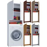 VCM Waschmaschinenschrank  Praktischer Überbauschrank mit viel Stauraum  Maße: B. 64 x H. 182 x T. 27 cm  Waschmaschinenregal für Bad und Waschküche  Waschmaschinenüberbauschrank - Lona