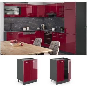 VICCO Küchenschrank Unterschrank 60 cm R-Line Anthrazit