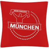 multifanshop Kissenbezug - München rot - Meine Fankurve - Druck weiß - Kissen