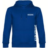 multifanshop Kapuzen Sweatshirt - Karlsruhe - Brust & Seite - Druck weiß - Hoodie