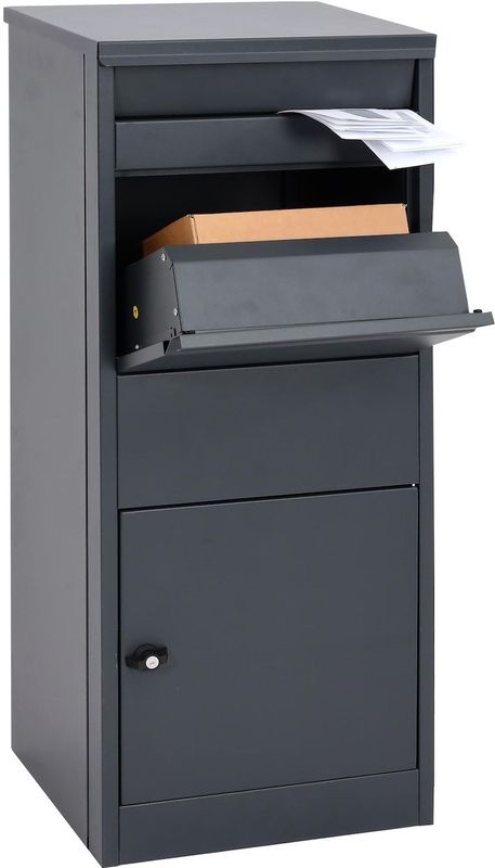 Paketkasten MCW-G80, Paketbox Standbriefkasten Briefkasten Größe L ~ verzinkt anthrazit
