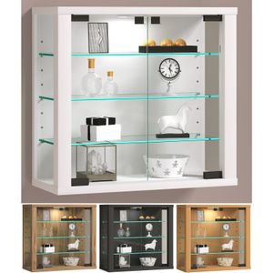 VCM Glasvitrine hängend  Vitrine Glas mit ESG-Sicherheitsglas  Maße: H. 40 x B. 43 x T. 18 cm  Hängevitrine Glas  Modern und platzsparend  Glas Vitrinenschrank - Vitrosa S
