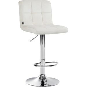 CLP Design Barhocker Peru Samt I Höhenverstellbarer Drehstuhl Mit Gestepptem Polster I Komfort Thekenhocker Mit Fußstütze Und Metallgestell