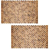 PANA®eco Badematte Holz • Fußmatte 100% Akazienholz • Badvorleger Holz rutschfest • Holzmatte aus Echtholz • Badteppich Holz • Saunamatte • Holzvorleger • 1er und 2er Packs • verschiedene Größen