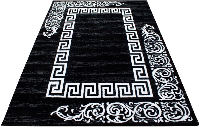 Teppich modern Designer Wohnzimmer Abstrakt Muster Grau oder Schwarz