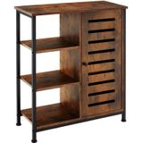 tectake® Sideboard, Industrial Style, Ablage und 3 offene Fächer, mit höhenverstellbaren Kunststofffüßen, 70 x 32 x 82 cm