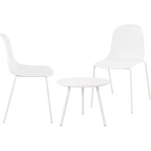 CLP 2er Sitzgruppe Mindin I Garten-Set 2x Stuhl stapelbar und 1x Tisch I Outdoor-Set wetterfest und UV-beständig I Gartenmöbel