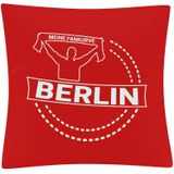 multifanshop Kissenbezug - Berlin rot - Meine Fankurve - Druck weiß - Kissen