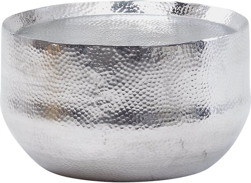 KADIMA DESIGN Orientalischer Couchtisch ANIENE: Hammerschlag-Struktur, Aluminium, hohl, 40 kg Belastung, goldfarben lackiert.