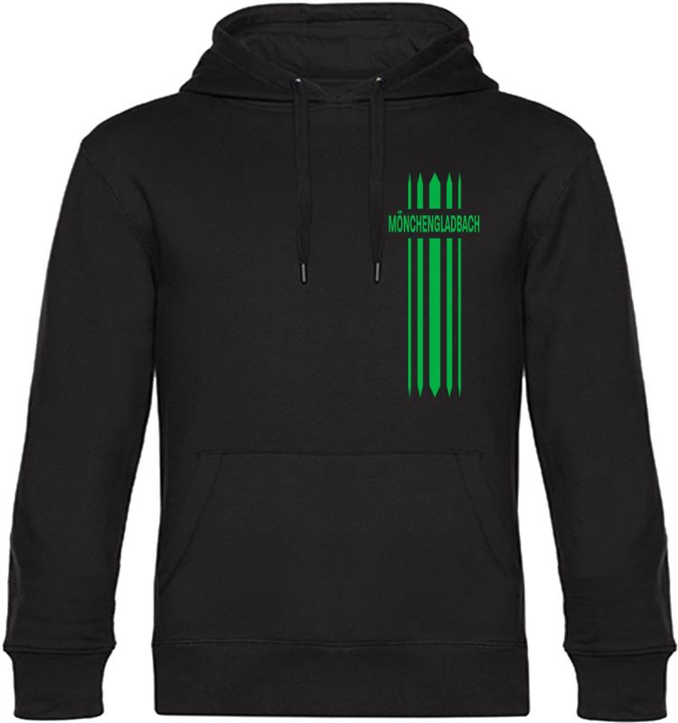 multifanshop Kapuzen Sweatshirt - Mönchengladbach - Streifen - Druck grün - Hoodie