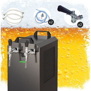 Komplett Set - Zapfanlage STREAM 80K mit Luftpumpe Bierkoffer, Bierzapfanlage, Durchlaufkühler 2-leitig Trockenkühler, Zapfkopf:ohne,Zapfkopf 2:5 Liter Adapter