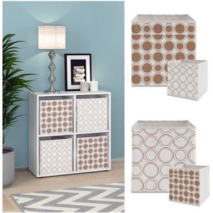 Vicco Raumteiler Würfelregal Standregal Tetra Weiß Faltbox Wohnzimmer Regal 73x72 cm modern Ablage 4 Fächer Dekoregal Ordnerregal Aufbewahrung