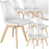 tectake® Set Esszimmerstuhl, gepolsterte Sitzfläche, massive Holzbeine, 49 x 56 x 82,5 cm