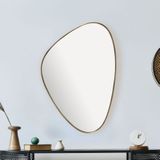 Design Wandspiegel organische Form 70 cm moderner Spiegel asymmetrisch gold