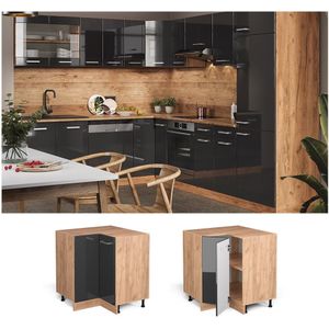 Vicco Eckunterschrank Küchenschrank Küchenzeile R-Line 87 cm Goldkraft Anthrazit