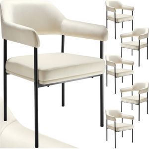 tectake® Armlehnstuhl, gepolstert, schlanke, pulverbeschichtete Stahlbeine, 58 x 62 x 85 cm