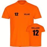 multifanshop Herren T-Shirt - Holland - Trikot Nummer 12 - Druck schwarz - Männer