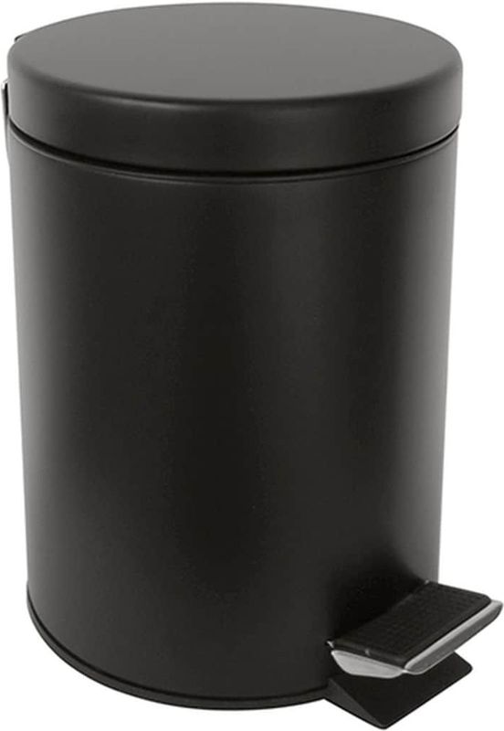 Brillantbad BARK Abfalleimer Messing Schwarz "Soft Close" 170x170x255 mm, 3 Ltr für Bad & Küche >> Freistehend anwendbar