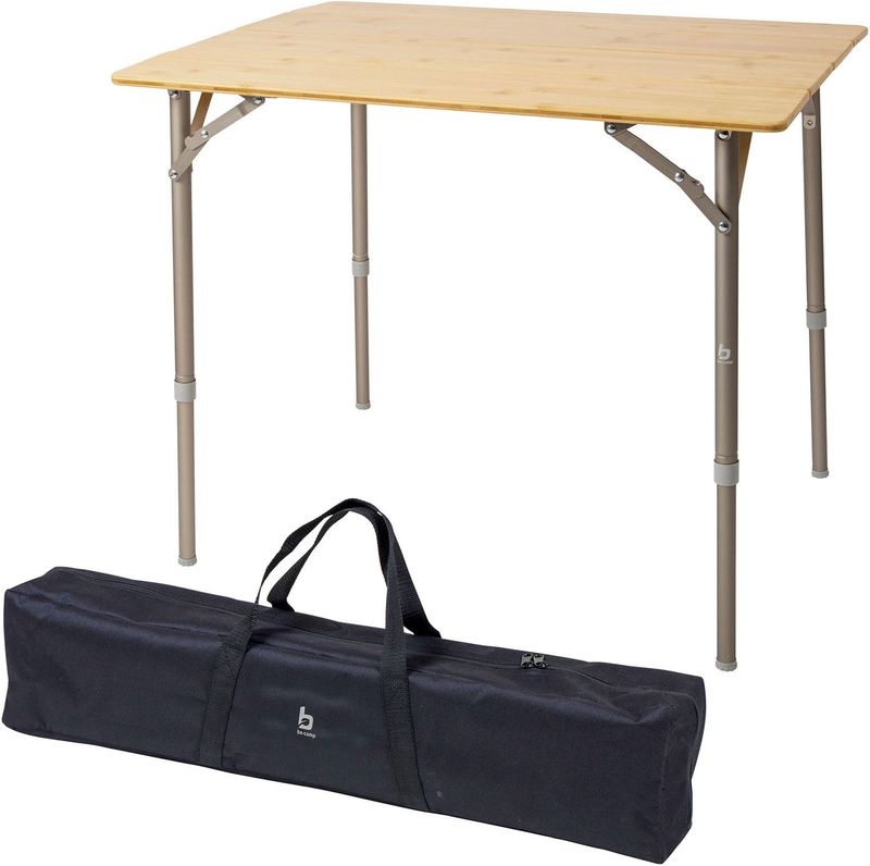 BO-CAMP Camping Gartentisch Klapptisch Falttisch Klappbar verstellbar Alu Bambus Größe: 60 x 80 cm