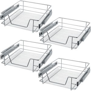 tectake® Teleskopschublade, verchromt, verstellbare Breite, einfache Montage