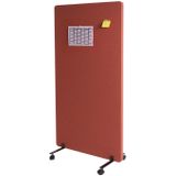 Akustik-Trennwand MCW-G77, Büro-Sichtschutz Raumteiler Pinnwand, doppelwandig rollbar Stoff/Textil ~ 147x80cm braun