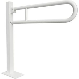 Brillantbad BELP Stützklappgriff in U-Form Bodenmontage Eisen Weiß mit Abdeckung 153x870x875 mm, 120 kg Traglast für Bad & WC >> zum Bohren