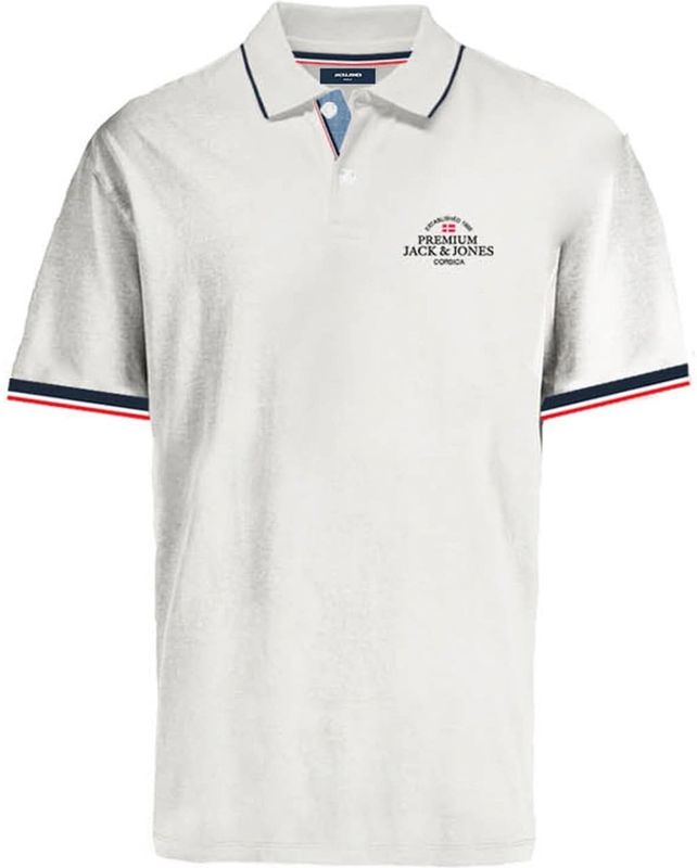 Jack & Jones Shirt Piqué-Poloshirt BLUWAVE POLO SS mit Rippbündchen und Logo-Stitching