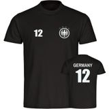 multifanshop Herren T-Shirt - Germany - Adler Retro Trikot 12 - Druck weiß - Männer
