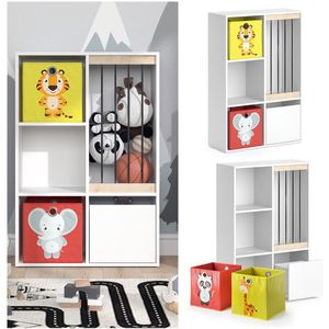 Vicco Kinderregal Spielzeugregal Spielzeugablage Luigi Weiß Faltbox Aufbewahrung