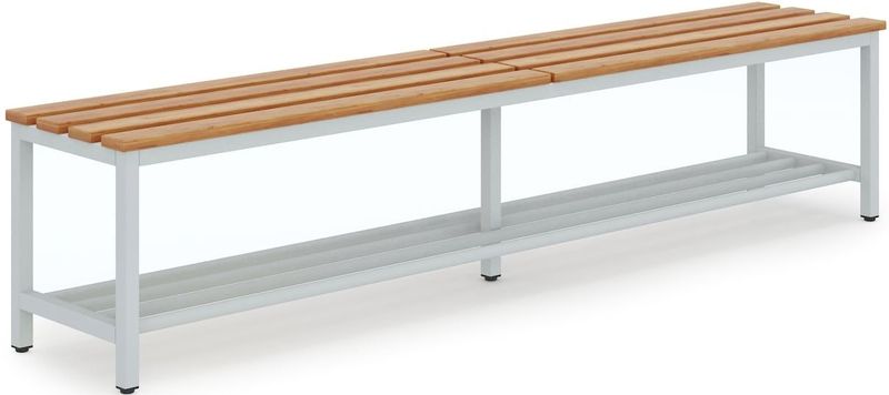 CEHA Garderoben-Sitzbank 150 cm mit Holzleisten und Schuhrost