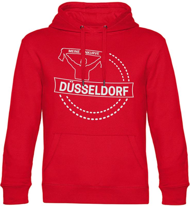 multifanshop Kapuzen Sweatshirt - Düsseldorf - Meine Fankurve - Druck weiß - Hoodie
