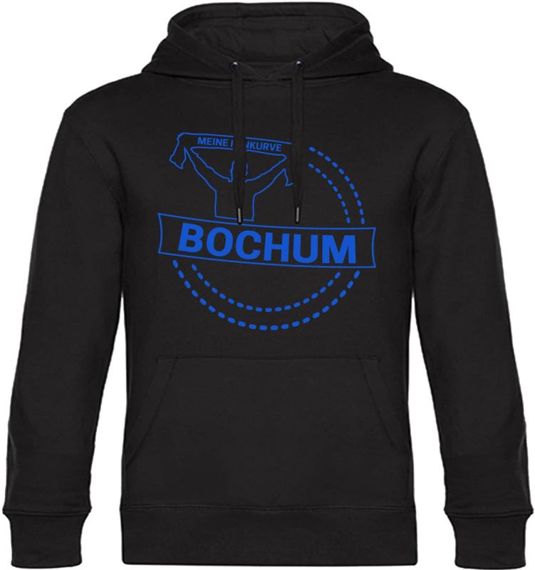multifanshop Kapuzen Sweatshirt - Bochum - Meine Fankurve - Druck blau - Hoodie