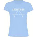 multifanshop Damen T-Shirt - Argentinien - Herzschlag - Druck weiß - Frauen