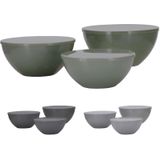 TRAVELLIFE Salat Schüssel Set Palma Camping Schalen Melamin Keramik Optik 6 tlg Farbe: Green
