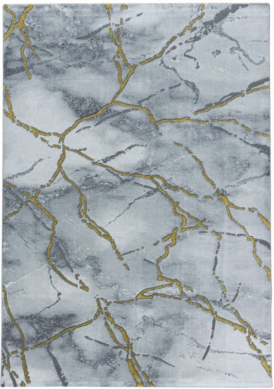 Modern Designer Teppich, Kurzflor Marmor Optik, Rechteckig, Pflegeleicht