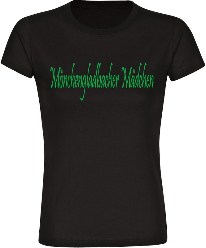 multifanshop Kinder T-Shirt - Mönchengladbach - Mönchengladbacher Mädchen - Druck grün - Kind