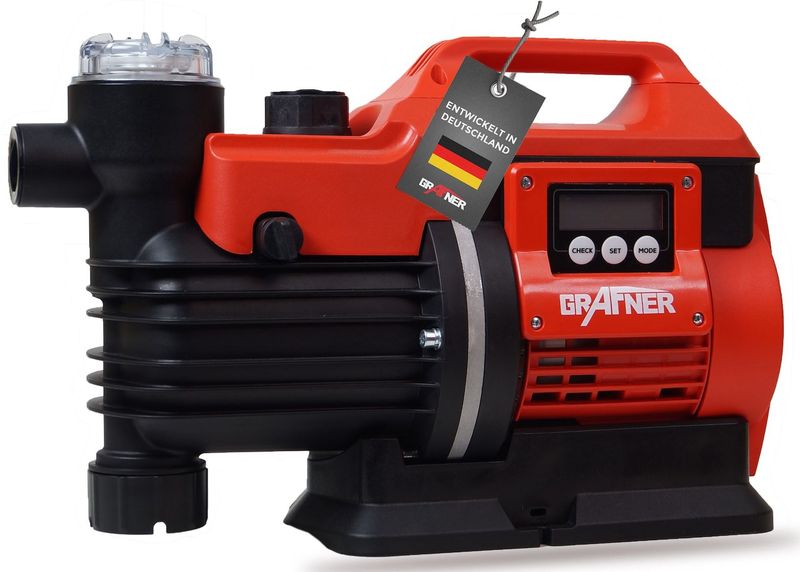 Grafner Digitaler Hauswasserautomat Hauswasserwerk 650 Watt 3300 l/h LCD-Display