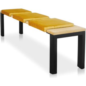 Lycce Klemmkissen / Sitzkissen mit 1 Leiste, Samtbezug FRESH senf oliv