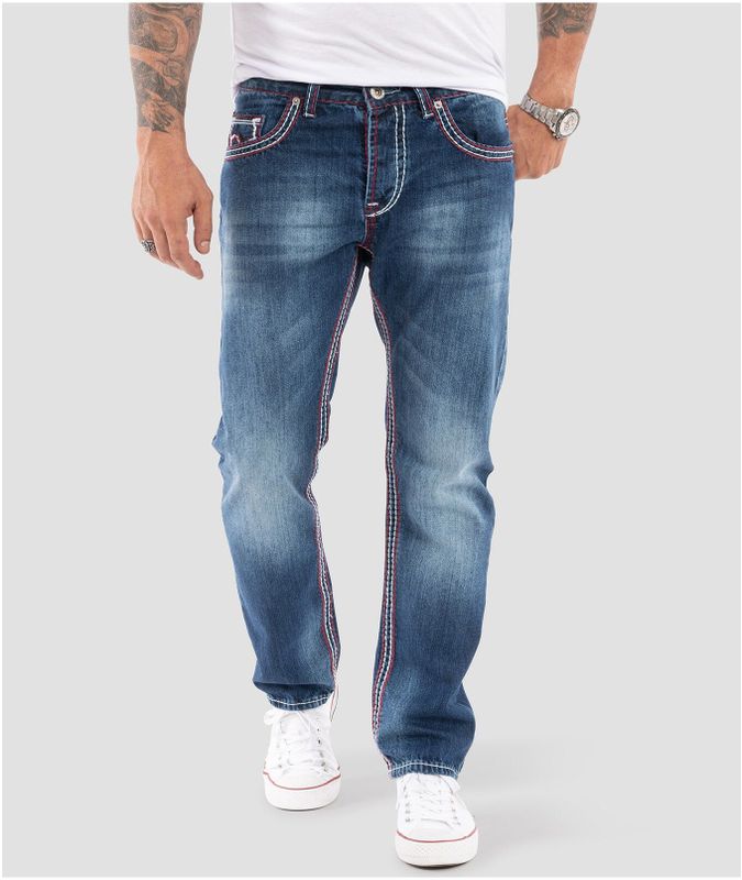 Rock Creek Jeans Comfort Fit dicke Nähte Loose Fit