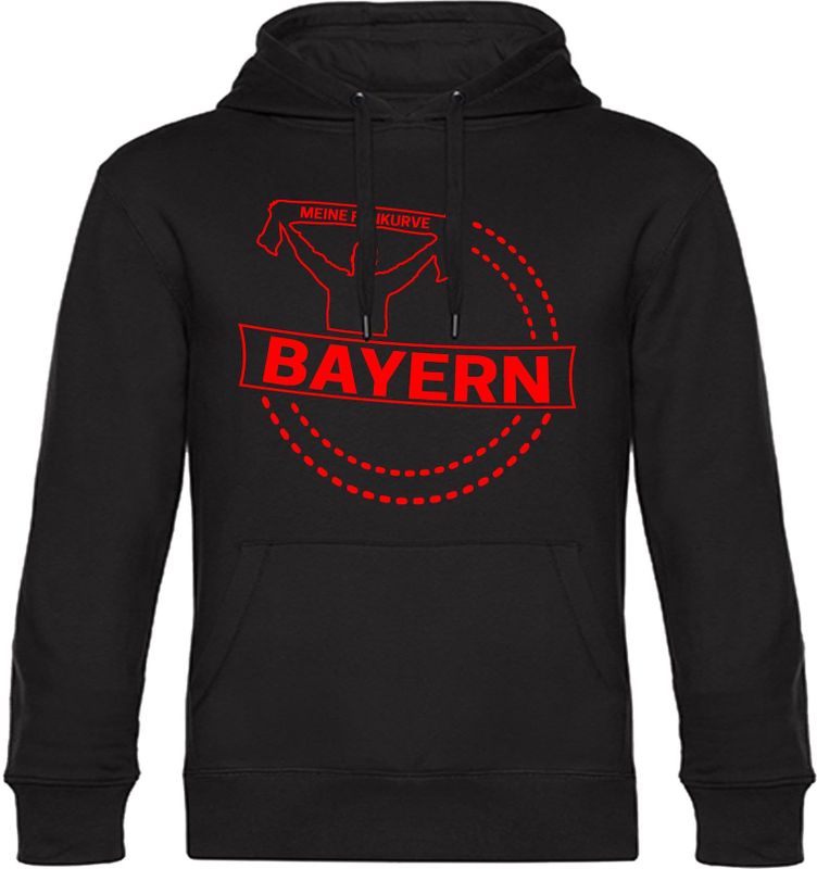 multifanshop Kapuzen Sweatshirt - Bayern - Meine Fankurve - Druck rot - Hoodie