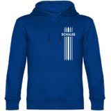 multifanshop Kapuzen Sweatshirt - Schalke - Streifen - Druck weiß - Hoodie