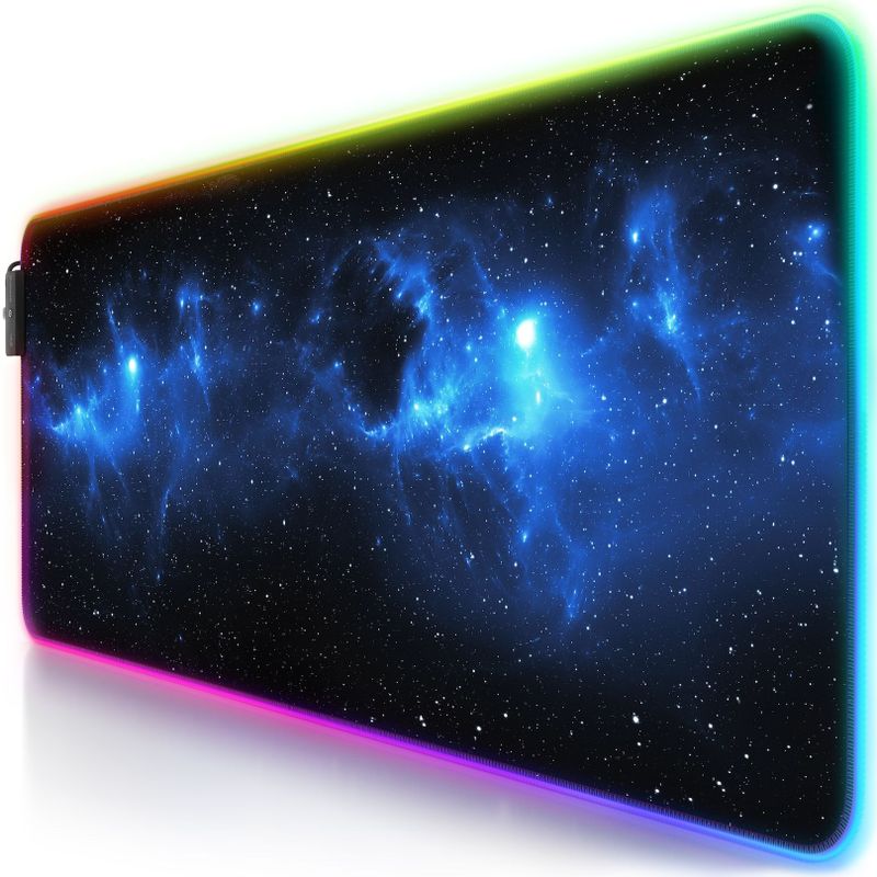 CSL RGB Gaming Mauspad, Gaming Mauspad - 800 x 300 mm XL Mousepad - LED Multi Color, Stars