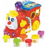 Moni Spielzeug Zug, Sortierspiel Musik Licht Formsortierspiel 6 Formen Klavier rot