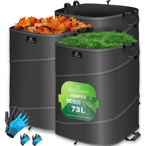 KESSER® Pop-Up-Gartensack Laubsack Gartenabfallsack inkl. Handschuhe  Selbststehend mit Griffen Stabil Robust & Faltbar  Laubsäcke Rasenschnitt Gartensäcke für Gartenabfälle Grünschnitt